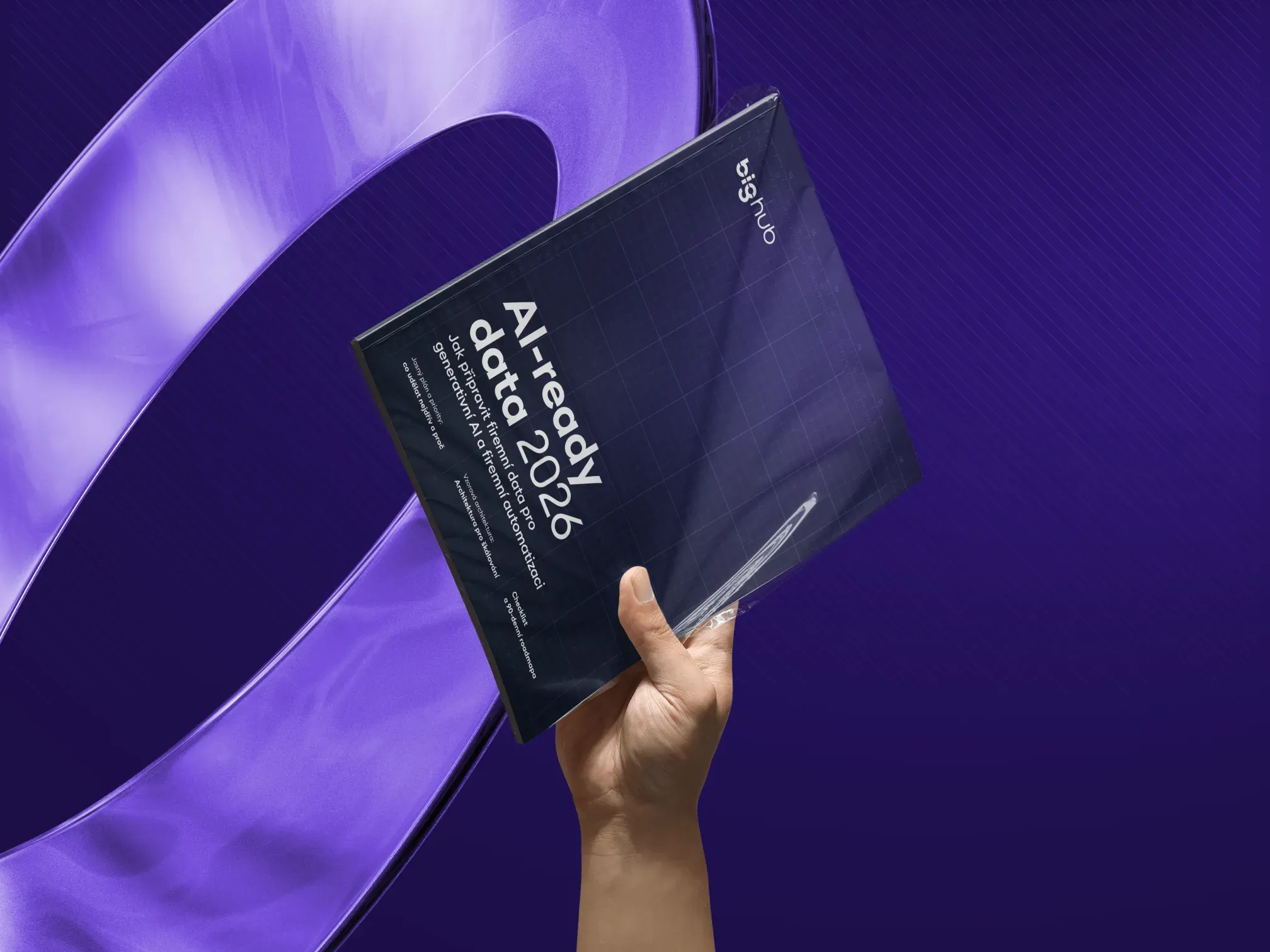 Printed BigHub report “AI-ready data 2026” held in a hand